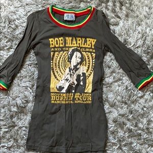 Bob marley 3/4 sleeve band shirt